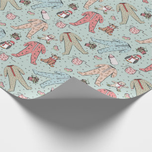 Niedlich Mint Green Baby Girl Weihnachten Geschenkpapier