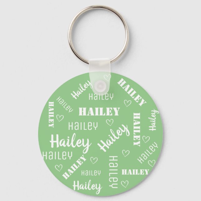 Niedlich Mint Green Word Art Cloud Hörnchen Name C Schlüsselanhänger (Vorderseite)