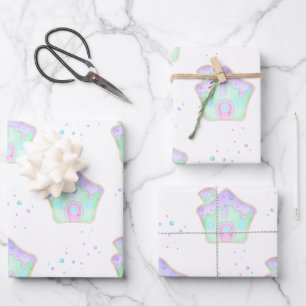 Niedlich Mint Kinder Weihnachten Lebkuchen Holiday Geschenkpapier Set