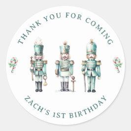 Niedlich Mint Nutcracker 1. Geburtstag Vielen Dank Runder Aufkleber