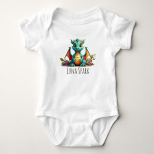 Niedlich Minze Green Dragon Vibes Fantasy Personal Baby Strampler