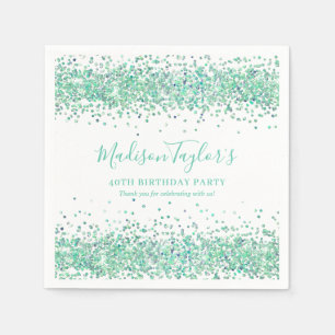 Niedlich Minze Grüner Glitzer Sparkle Confetti Geb Serviette