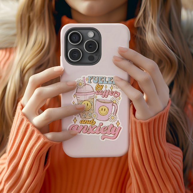 Niedlich mit Kaffee und Angstkleber gespeist Aufkleber (Von Creator hochgeladen)