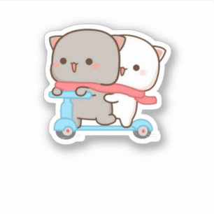 Niedlich Mochi Peach Cat Aufkleber