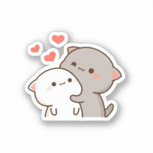 Niedlich Mochi Peach Cat Aufkleber