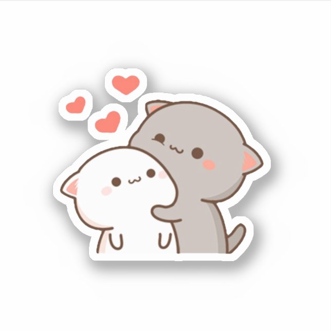 Niedlich Mochi Peach Cat Aufkleber (Vorderseite)