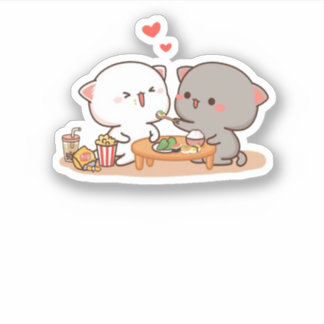 Niedlich Mochi Peach Cat Aufkleber