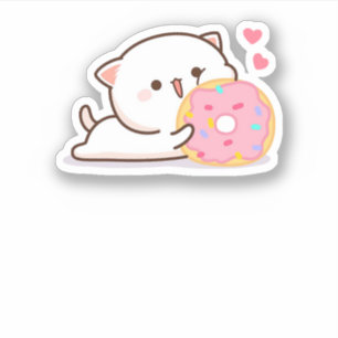 Niedlich Mochi Peach Cat Aufkleber
