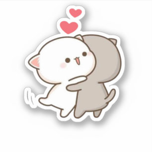 Niedlich Mochi Peach Cat Aufkleber