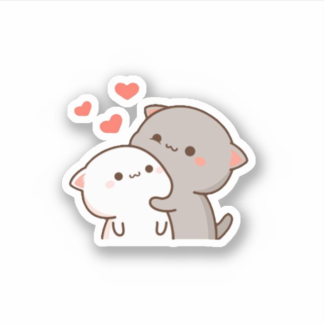 Niedlich Mochi Peach Cat Aufkleber (Vorderseite)