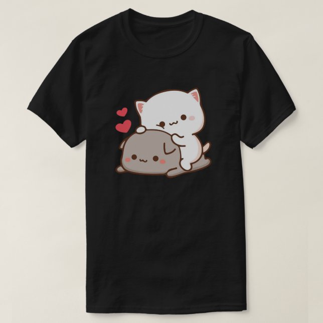 Niedlich Mochi Peach Cat T-Shirt (Design vorne)