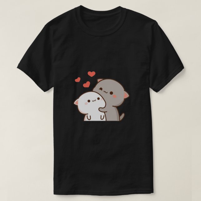 Niedlich Mochi Peach Cat T-Shirt (Design vorne)