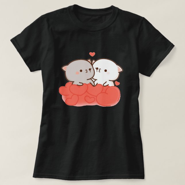 Niedlich Mochi Peach Cat T-Shirt (Design vorne)
