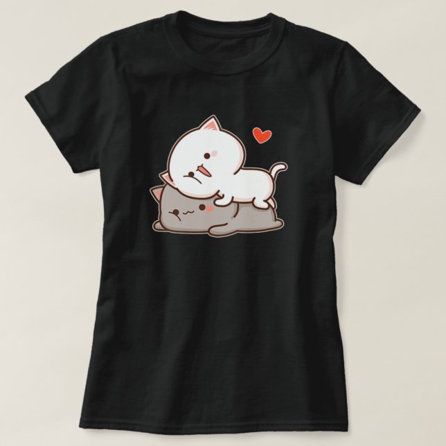 Niedlich Mochi Peach Cat T-Shirt (Design vorne)
