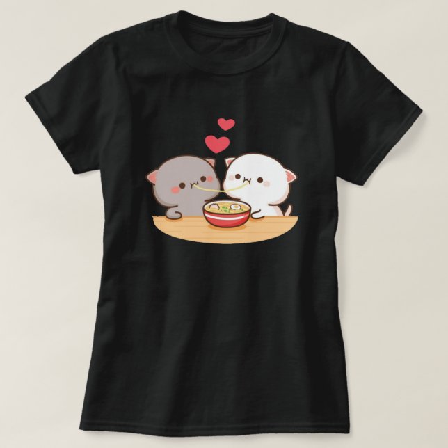 Niedlich Mochi Peach Cat T-Shirt (Design vorne)