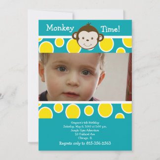 NIEDLICH Mod MONKEY *FOTO* Geburtstagseinladung Einladung