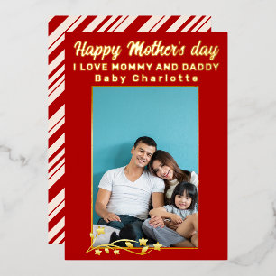 Niedlich Modern 2 Foto Happy Mothers Day Foil Holi Folien Feiertagskarte