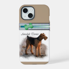 Niedlich Modern Airedale Terrier Dog Art iPhone 15 Hülle