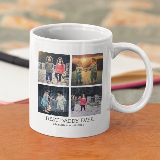 Niedlich Modern Best Daddy je | FotoCollage Kaffeetasse (Von Creator hochgeladen)