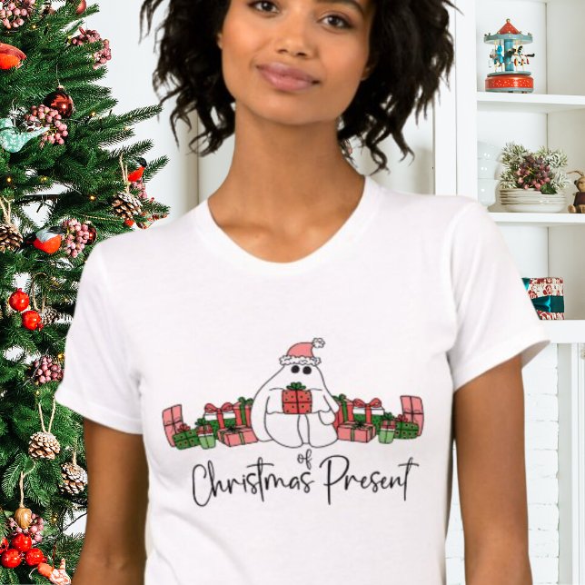 Niedlich Modern Funny Christmas T-Shirt (Cute Modern Humor Cartoon Ghost Of Christmas T-Shirt )