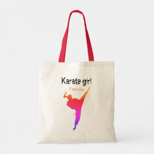 Niedlich Modern Karate Girl Silhouette Martial Art Tragetasche