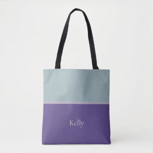 Niedlich Modern Monogram Name Blau Lila Elegant