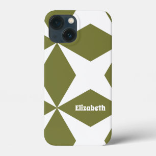 Niedlich-Modern-Muster-Monogramm-Name Trendgrün Case-Mate iPhone Hülle