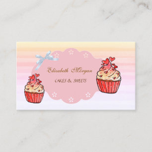 Niedlich-modern,Ombre, Cupcake Hörnchen Bäckerei Visitenkarte