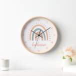 Niedlich Modern Pastel Boho Rainbow Uhr<br><div class="desc">Eine Niedliche moderne Pastel Boho Rainbow Uhr,  die sich perfekt für Geburtstagsgeschenke eignet. Sie können den Namen sogar für eine personalisiertere Touch anpassen.</div>