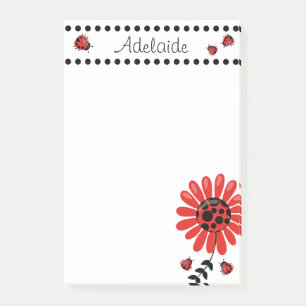 Niedlich Modern Red Ladybug Personalisiert Post-it Klebezettel
