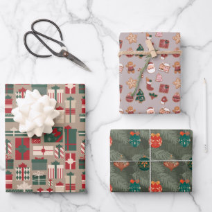 Niedlich Modern Scandi bauble Muster Weihnachten Geschenkpapier Set