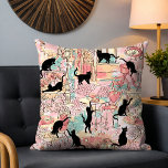 Niedlich Modern Watercolor Paris Café Cat Pattern Kissen<br><div class="desc">Dieses niedliche Design zeichnet sich durch eine schwarze Katze auf einem Aquarell-französischem Hintergrund aus. #cat #kitten #niedlich #tuets #Zuhause #homedecor #gifts #giftsforher #girly #feminine #paris #french #bedroom #bedroomdecor #pillows #throwpillows #cushions #interiors #interiordesign #design #designer</div>