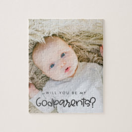 Niedlich modern Werden Sie mein Godparent-Foto sei Puzzle