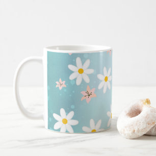 Niedlich Moderne Daisy Lilie Blume Rustikal nahtlo Kaffeetasse