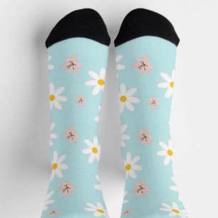 Niedlich Moderne Daisy Lilie Blume Rustikal nahtlo Socken
