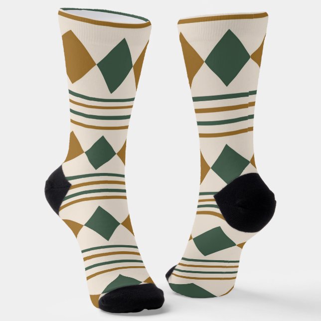 Niedlich moderne geometrische Formen und Streifen  Socken (Gewinkelt)