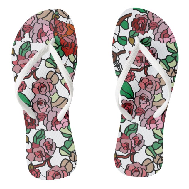 Niedlich Moderne, helle rote Blume Flip Flops (Fußbett)
