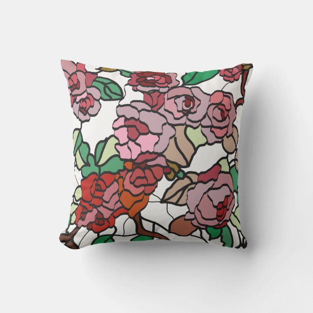 Niedlich Moderne, helle rote Blume Kissen (Vorderseite)
