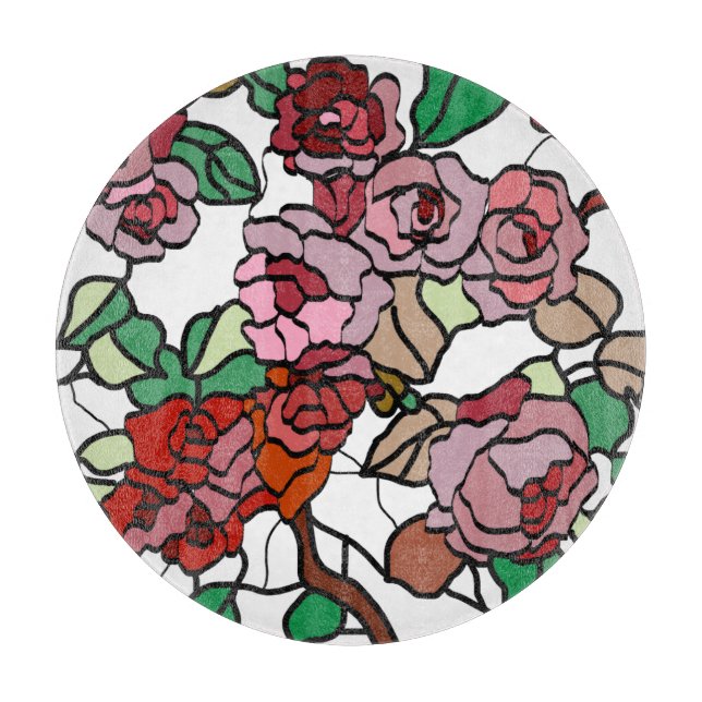 Niedlich Moderne, helle rote Blume Schneidebrett (Vorderseite)