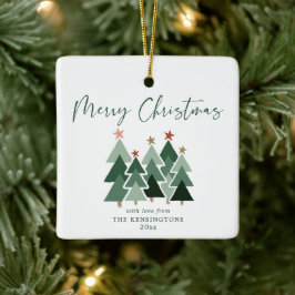 Niedlich Moderne Rustikale Weihnachtsbaumen Foto Keramikornament