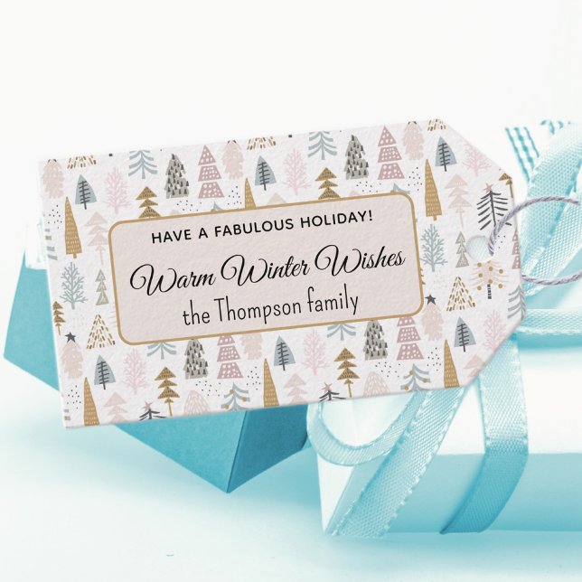 Niedlich Moderne Rustikale Weihnachtsbaumen Winter Geschenkanhänger (Von Creator hochgeladen)