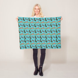 Niedlich Moderne, stilvolle Hunde Blau Fleecedecke