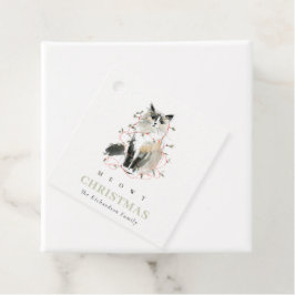 Niedlich Moderne Wasserfarbe Meowa Weihnachtscreme Geschenkanhänger