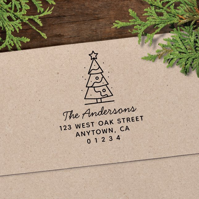 Niedlich Moderne Weihnachtsbaum Rücksendeadresse Permastempel (Von Creator hochgeladen)