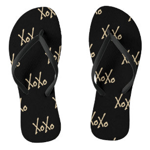 Niedlich-moderne XOXO-Typografie Flip Flops