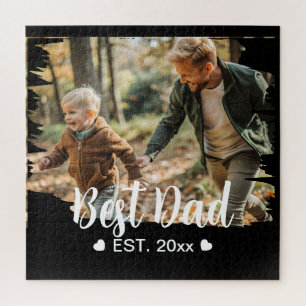 Niedlich Moderner Eleganter Vater Personalisiertes Puzzle