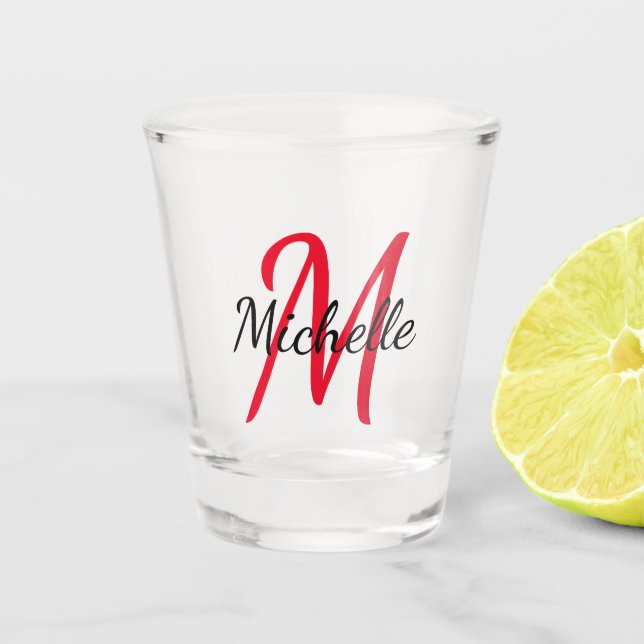 Niedlich Moderner Mit Monogramm Name + Ursprünglic Schnapsglas (Vorderseite)