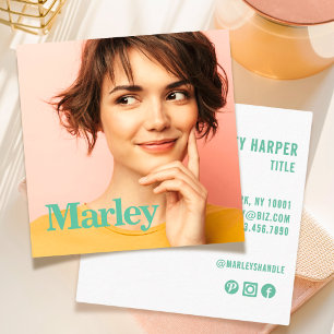 Niedlich Modernes, einfaches Berufliches Fun-Foto Quadratische Visitenkarte