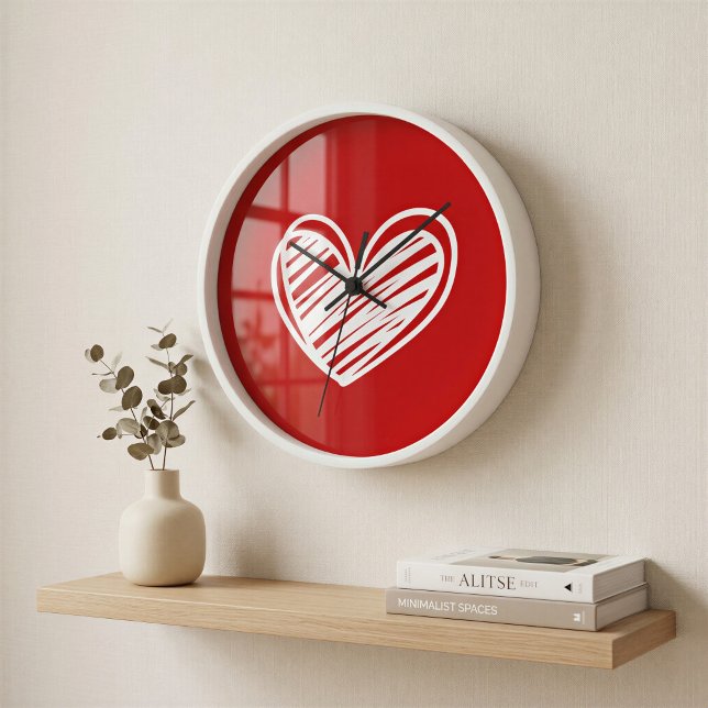 Niedlich Modernes, einzigartiges Rotes Herz Elegan Uhr (Von Creator hochgeladen)