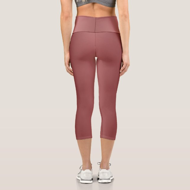 Niedlich Modernes Farbverlauf mit roter Farbe Capri Leggings (Rückseite)